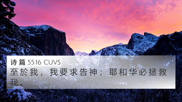 诗 篇 55:16 CUVS Bible Verse Image