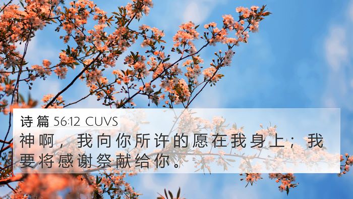 诗 篇 56:12 CUVS Bible Verse Image