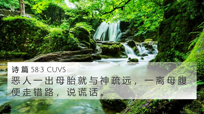 诗 篇 58:3 CUVS Bible Verse Image