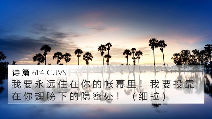 诗 篇 61:4 CUVS Bible Verse Image