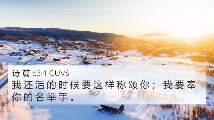 诗 篇 63:4 CUVS Bible Verse Image