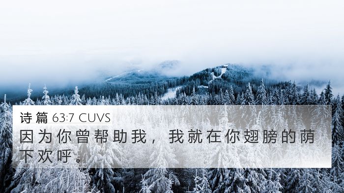 诗 篇 63:7 CUVS Bible Verse Image