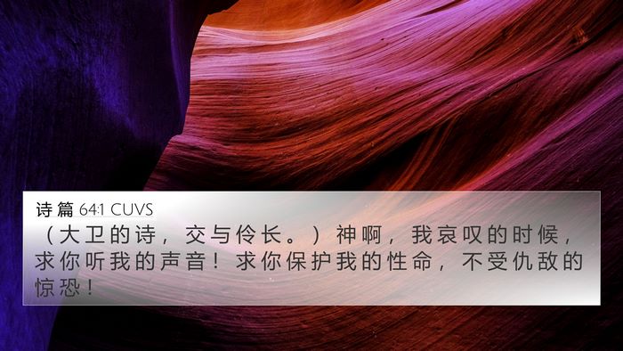 诗 篇 64:1 CUVS Bible Verse Image