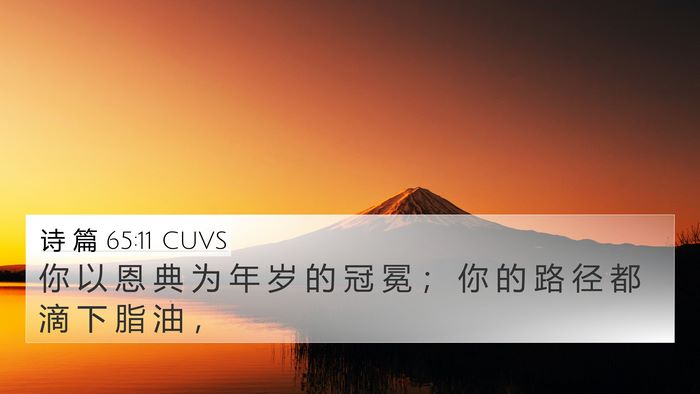 诗 篇 65:11 CUVS 4K Wallpaper - 你 以 恩 典 为 年 岁 的 冠 冕 ； 你 - 4K Wallpaper Bible Verse