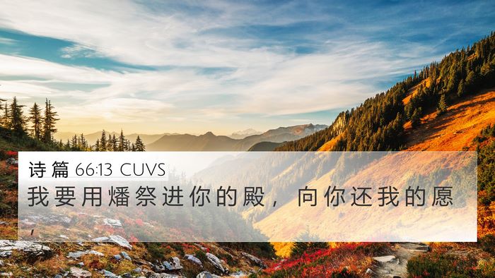 诗 篇 66:13 CUVS Bible Verse Image