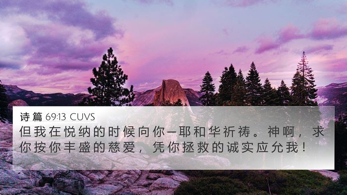 诗 篇 69:13 CUVS Bible Verse Image
