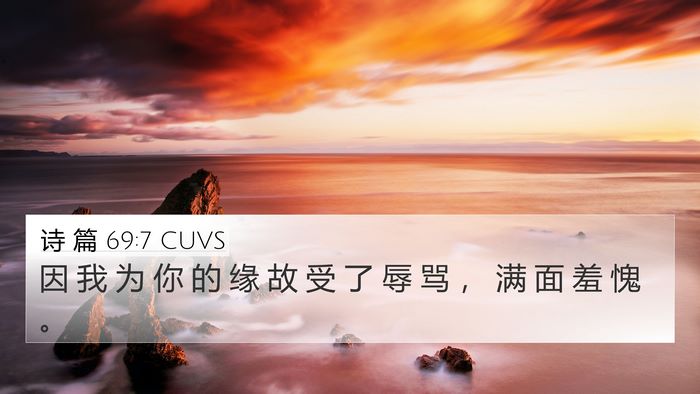 诗 篇 69:7 CUVS Bible Verse Image