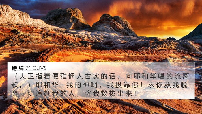 诗 篇 7:1 CUVS Bible Verse Image