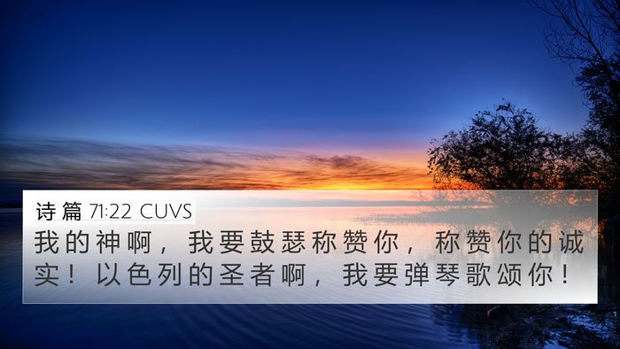 诗 篇 71:22 CUVS Bible Verse Image