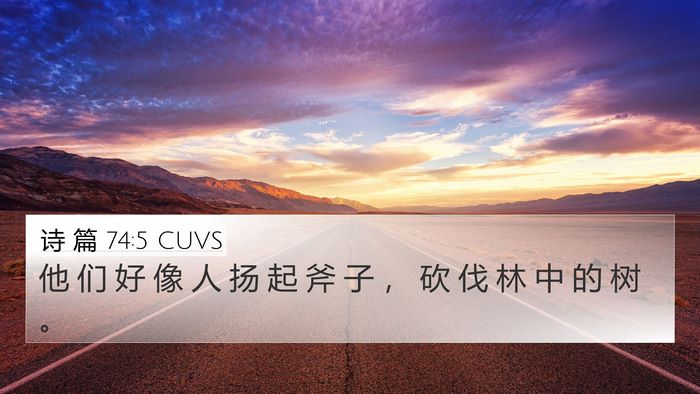 诗 篇 74:5 CUVS Bible Verse Image