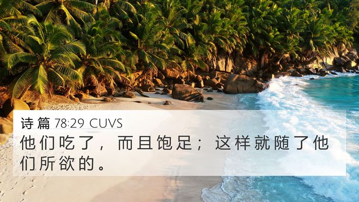 诗 篇 78:29 CUVS Bible Verse Image