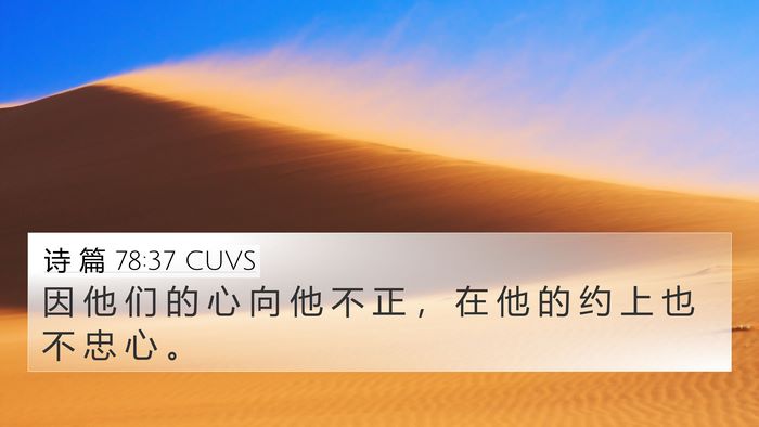 诗 篇 78:37 CUVS 4K Wallpaper - 因 他 们 的 心 向 他 不 正 ， 在 他 - 4K Wallpaper Bible Verse