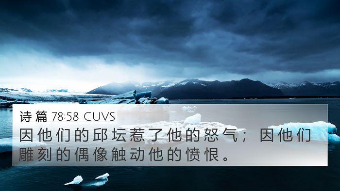 诗 篇 78:58 CUVS Bible Verse Image