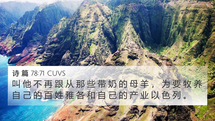 诗 篇 78:71 CUVS Bible Verse Image