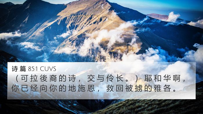 诗 篇 85:1 CUVS Bible Verse Image