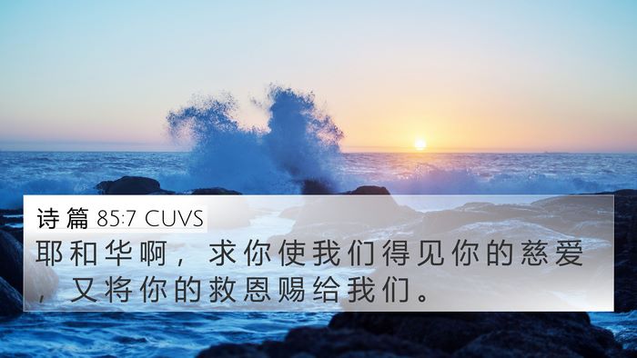 诗 篇 85:7 CUVS Bible Verse Image