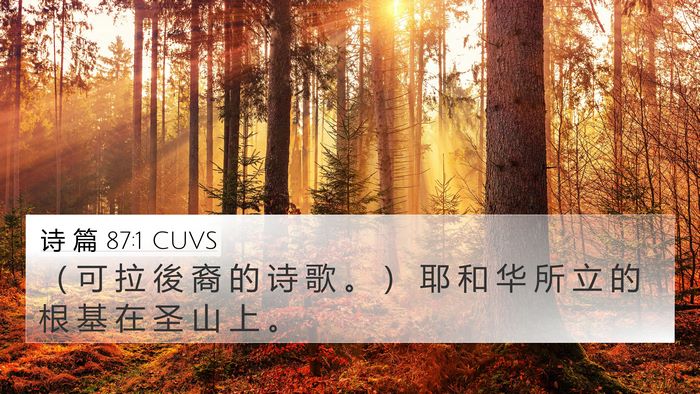 诗 篇 87:1 CUVS Bible Verse Image