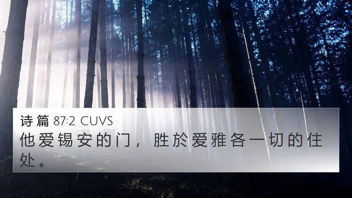 诗 篇 87:2 CUVS Bible Verse Image