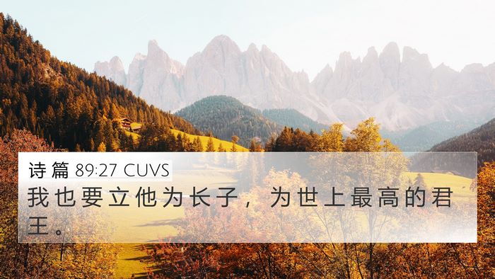 诗 篇 89:27 CUVS Bible Verse Image