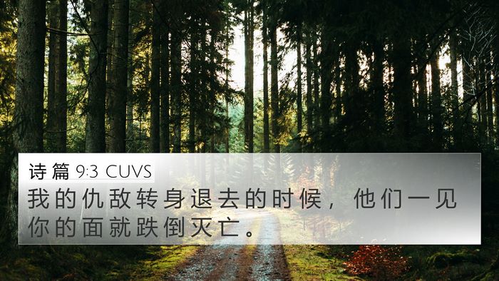 诗 篇 9:3 CUVS Bible Verse Image