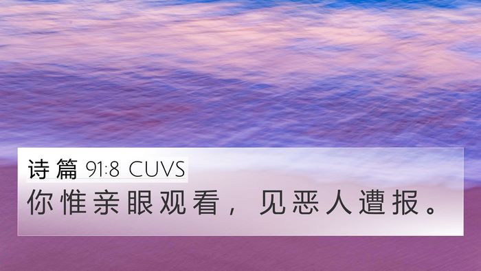 诗 篇 91:8 CUVS 4K Wallpaper - 你 惟 亲 眼 观 看 ， 见 恶 人 遭 报 - 4K Wallpaper Bible Verse