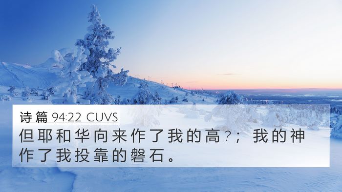 诗 篇 94:22 CUVS 4K Wallpaper - 但 耶 和 华 向 来 作 了 我 的 高 ? ； - 4K Wallpaper Bible Verse