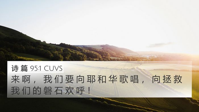 诗 篇 95:1 CUVS Bible Verse Image