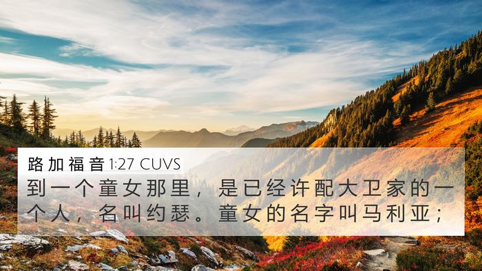 路 加 福 音 1:27 CUVS 4K Wallpaper - 到 一 个 童 女 那 里 ， 是 已 经 许 - 4K Wallpaper Bible Verse