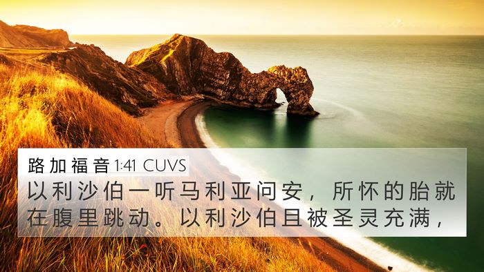 路 加 福 音 1:41 CUVS Bible Verse Image