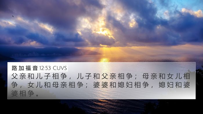 路 加 福 音 12:53 CUVS Bible Verse Image