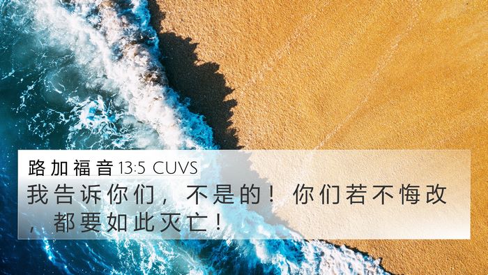 路 加 福 音 13:5 CUVS Bible Verse Image