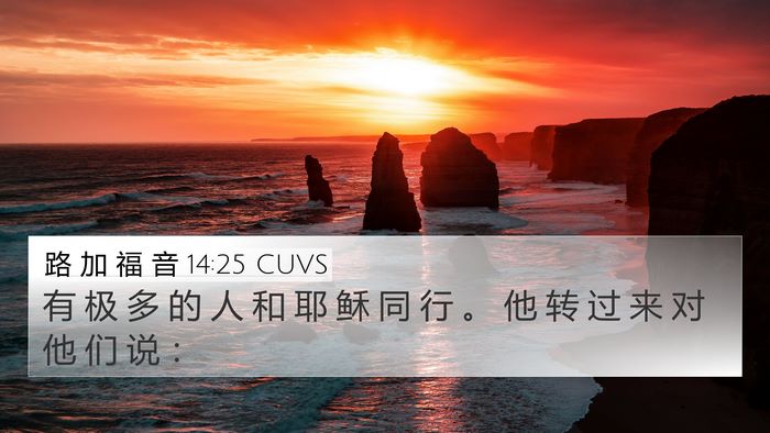 路 加 福 音 14:25 CUVS Bible Verse Image