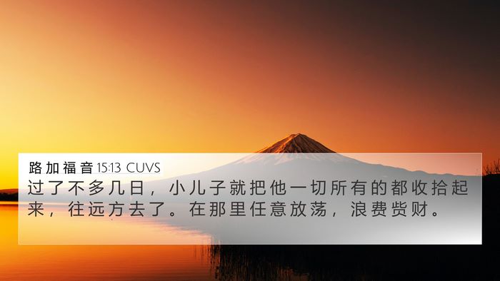 路 加 福 音 15:13 CUVS Bible Verse Image