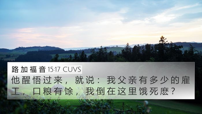 路 加 福 音 15:17 CUVS 4K Wallpaper - 他 醒 悟 过 来 ， 就 说 ： 我 父 亲 - 4K Wallpaper Bible Verse