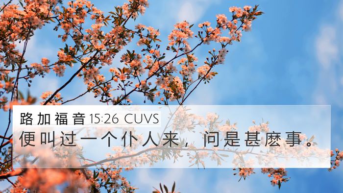 路 加 福 音 15:26 CUVS Bible Verse Image