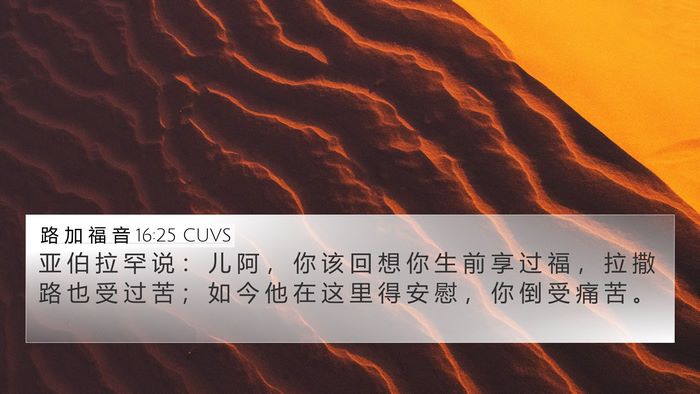 路 加 福 音 16:25 CUVS Bible Verse Image