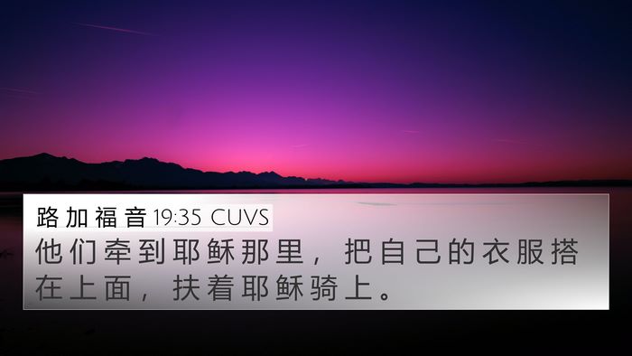 路 加 福 音 19:35 CUVS Bible Verse Image