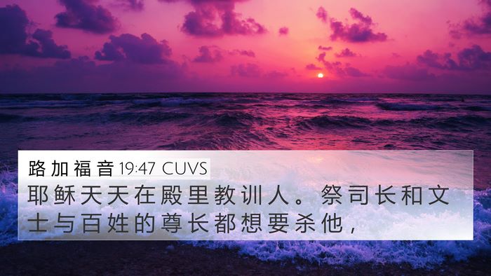 路 加 福 音 19:47 CUVS Bible Verse Image