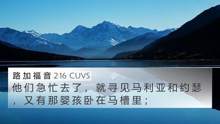 路 加 福 音 2:16 CUVS Bible Verse Image