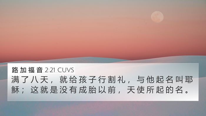 路 加 福 音 2:21 CUVS Bible Verse Image