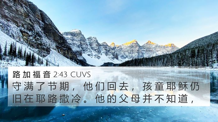 路 加 福 音 2:43 CUVS 4K Wallpaper - 守 满 了 节 期 ， 他 们 回 去 ， 孩 - 4K Wallpaper Bible Verse