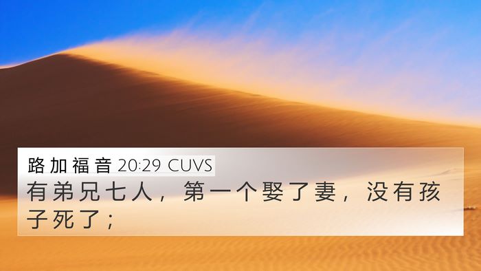 路 加 福 音 20:29 CUVS Bible Verse Image