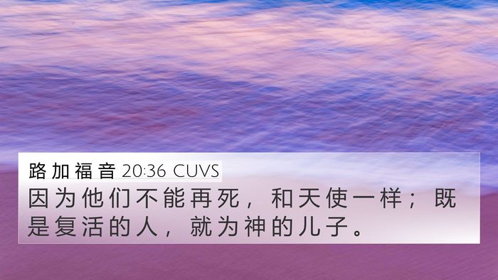 路 加 福 音 20:36 CUVS 4K Wallpaper - 因 为 他 们 不 能 再 死 ， 和 天 使 - 4K Wallpaper Bible Verse