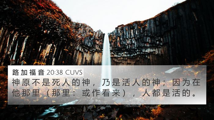 路 加 福 音 20:38 CUVS 4K Wallpaper - 神 原 不 是 死 人 的 神 ， 乃 是 活 - 4K Wallpaper Bible Verse
