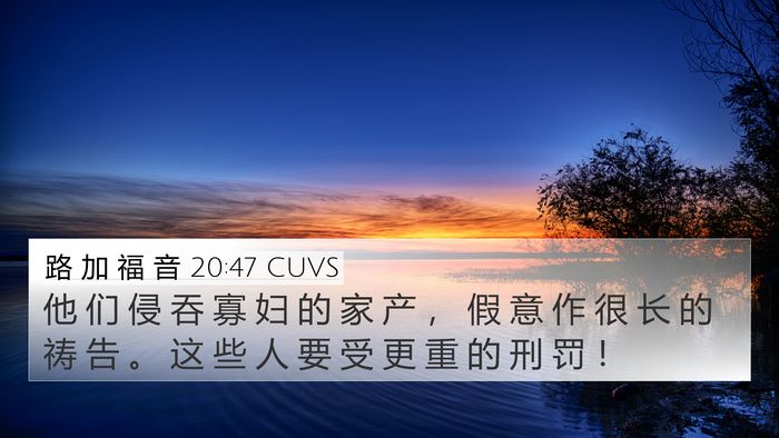 路 加 福 音 20:47 CUVS Bible Verse Image