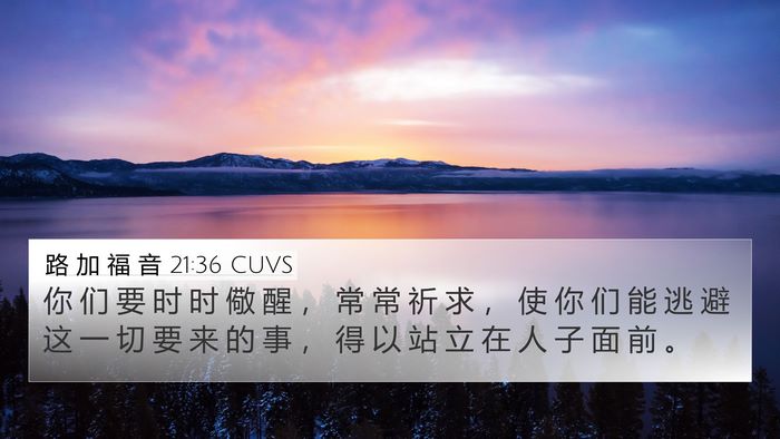 路 加 福 音 21:36 CUVS Bible Verse Image