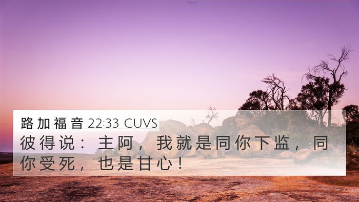 路 加 福 音 22:33 CUVS Bible Verse Image
