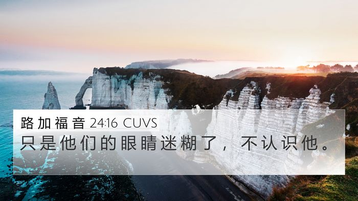 路 加 福 音 24:16 CUVS 4K Wallpaper - 只 是 他 们 的 眼 睛 迷 糊 了 ， 不 - 4K Wallpaper Bible Verse