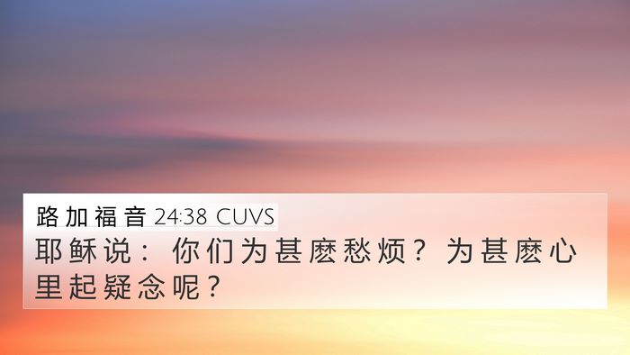 路 加 福 音 24:38 CUVS Bible Verse Image