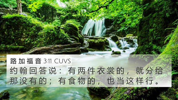 路 加 福 音 3:11 CUVS 4K Wallpaper - 约 翰 回 答 说 ： 有 两 件 衣 裳 的 - 4K Wallpaper Bible Verse